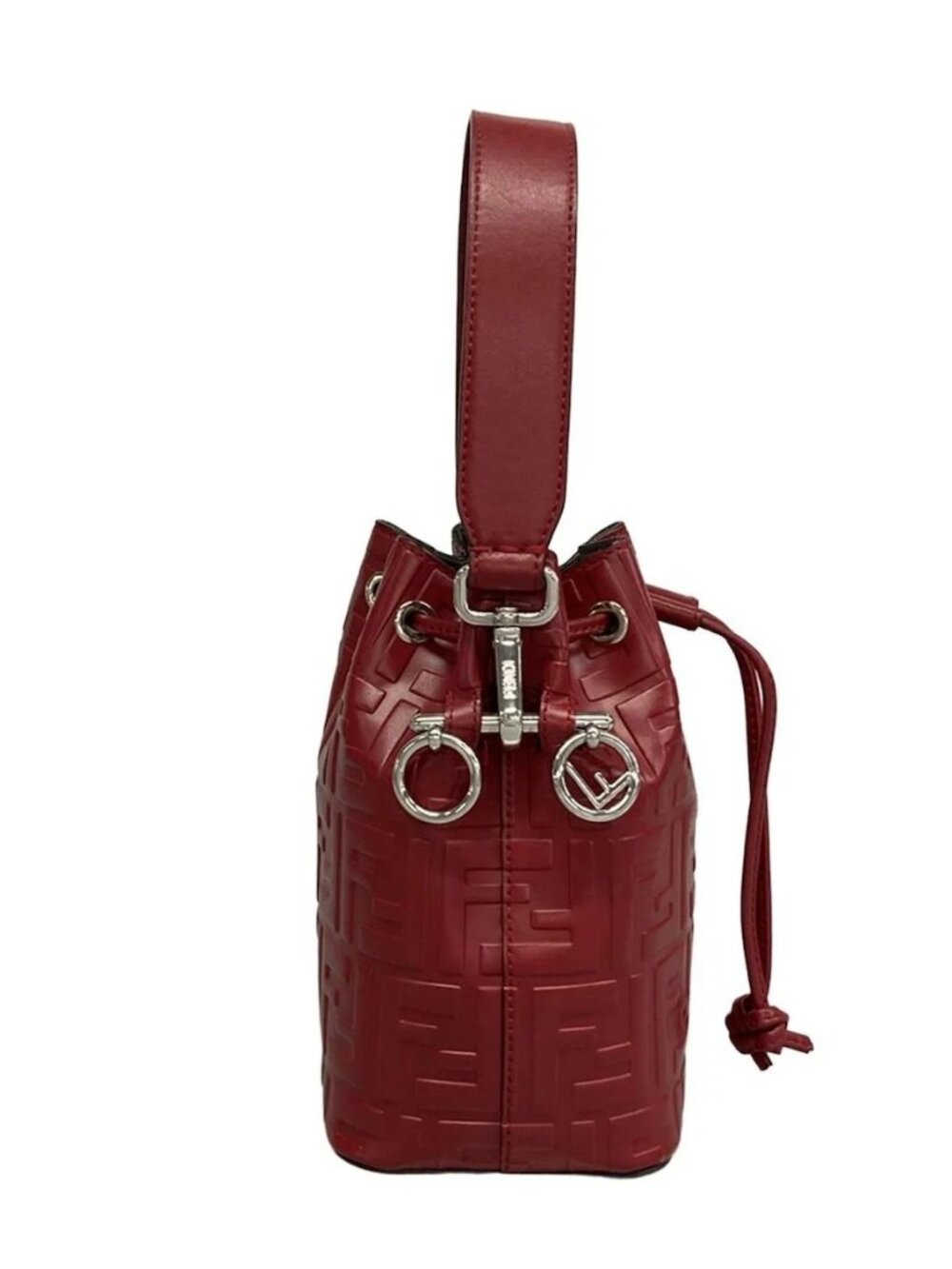 FENDI Mini Montresor, Zucca pattern 8BS010 Red Leather Handbag - Picture 4 of 15